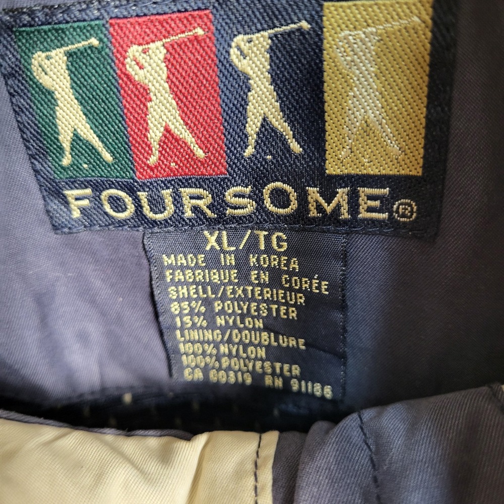 Foursome XL TG Jacket Windbreaker Beige Blue Color Block Full Zip Golf Mens - Picture 2 of 9